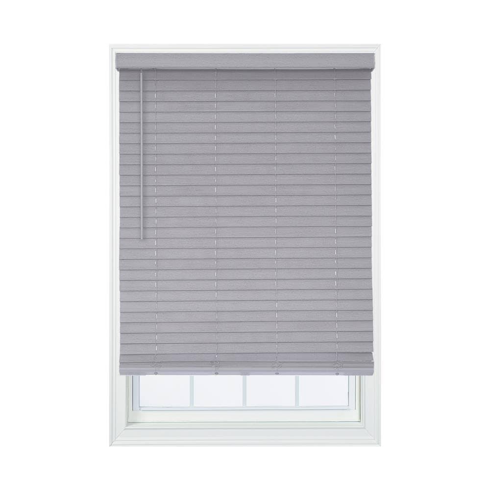 Cordless Gray Faux Wood Room Darkening Horizontal Blinds H13570