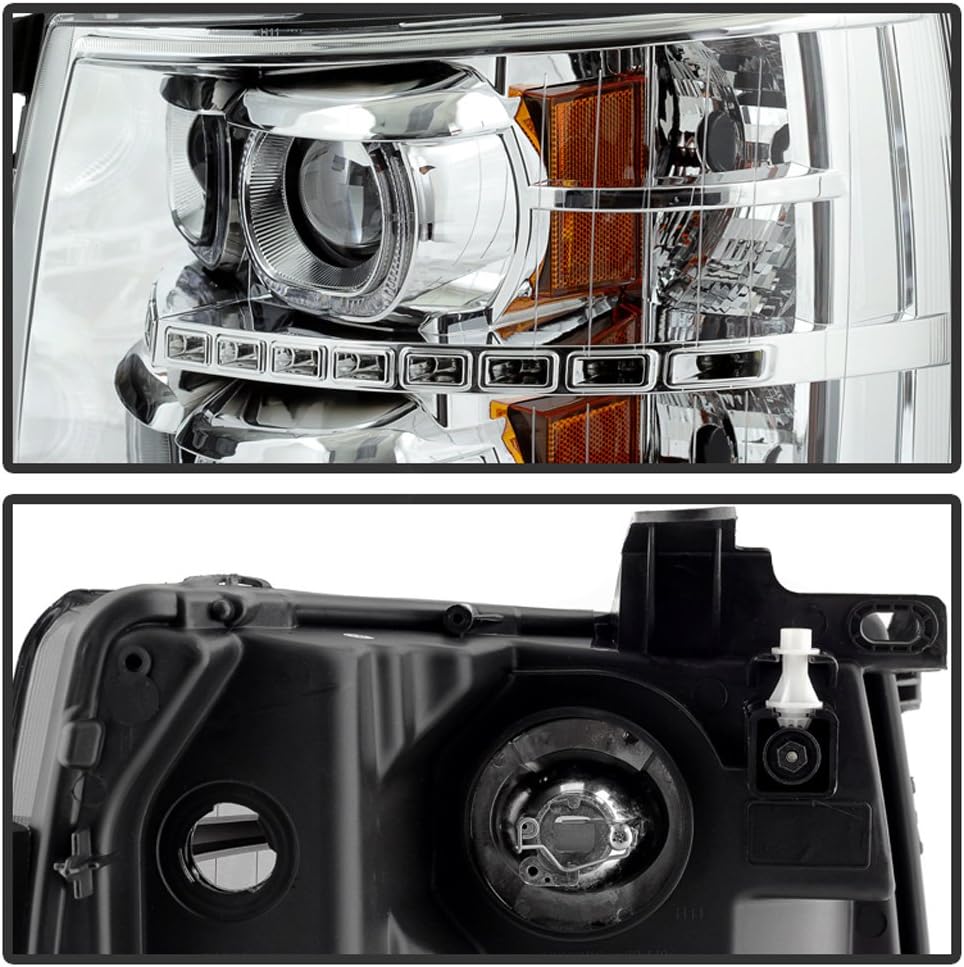 2007-2013 Chevy Silverado 1500 2500 3500 LED Halo Projector Headlights R528