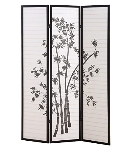 Black 3-Panel Shoji Room Divider Screen D641