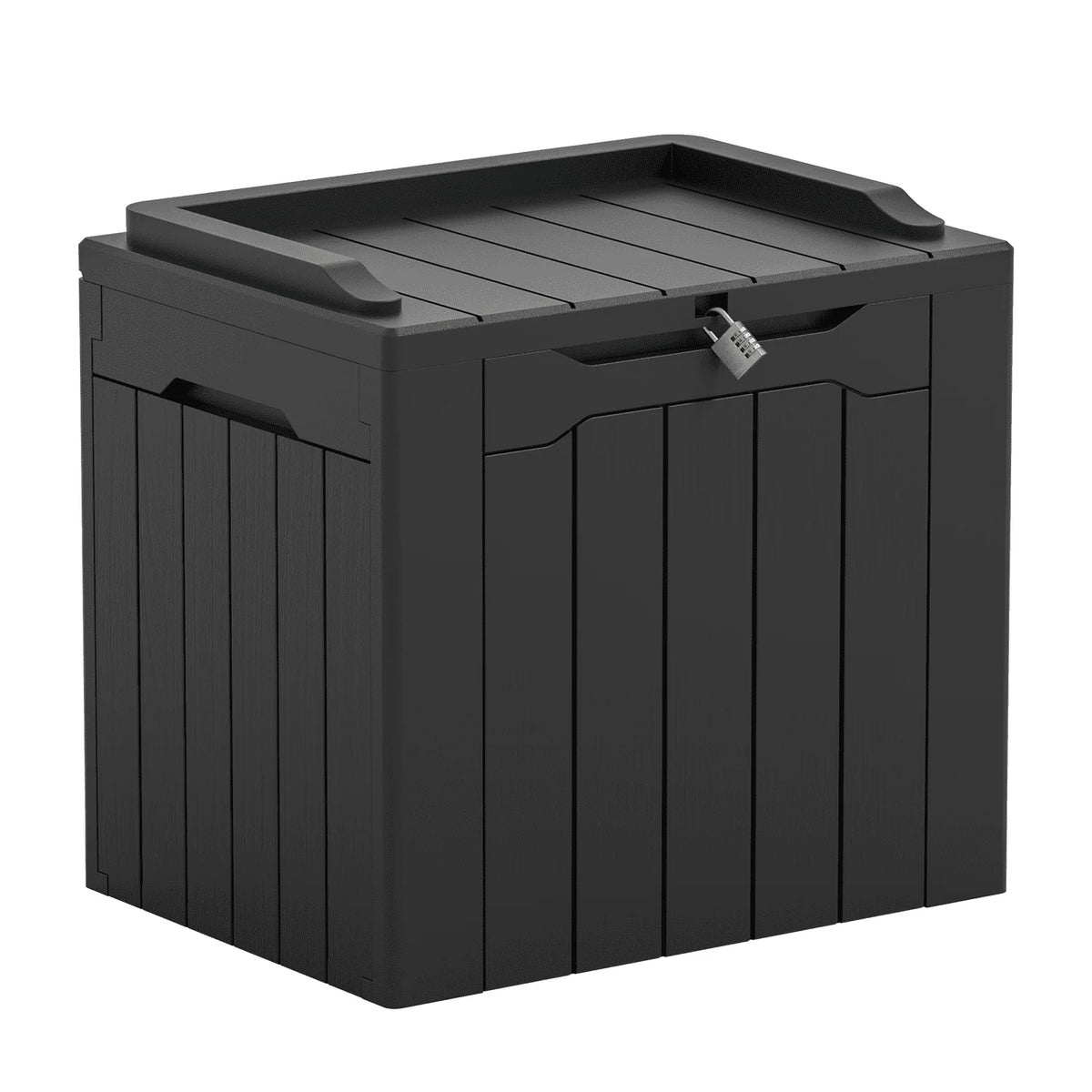 Black 32 Gallon Outdoor Resin Deck Box with Seat R3545