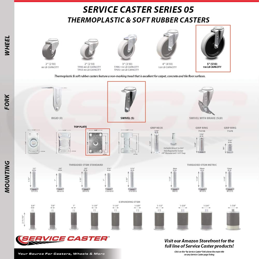 Set of 4 Non-Marking Cart Casters X375657