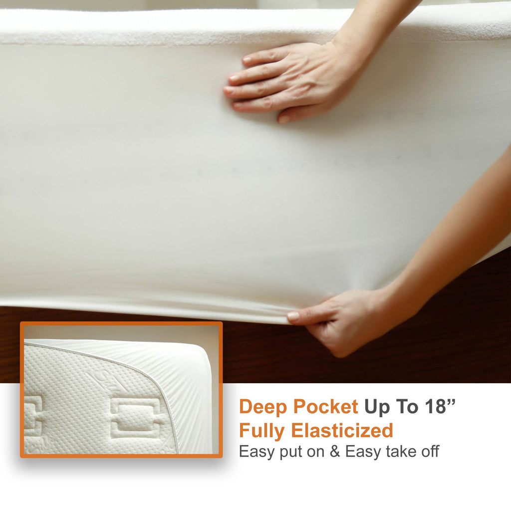 Bamboo Mattress Protector Split Cal King Waterproof F269