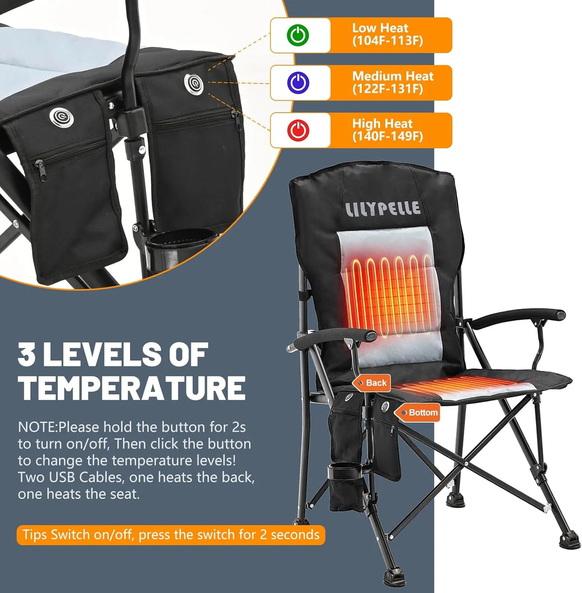 Heated Folding Camping Chair H14947