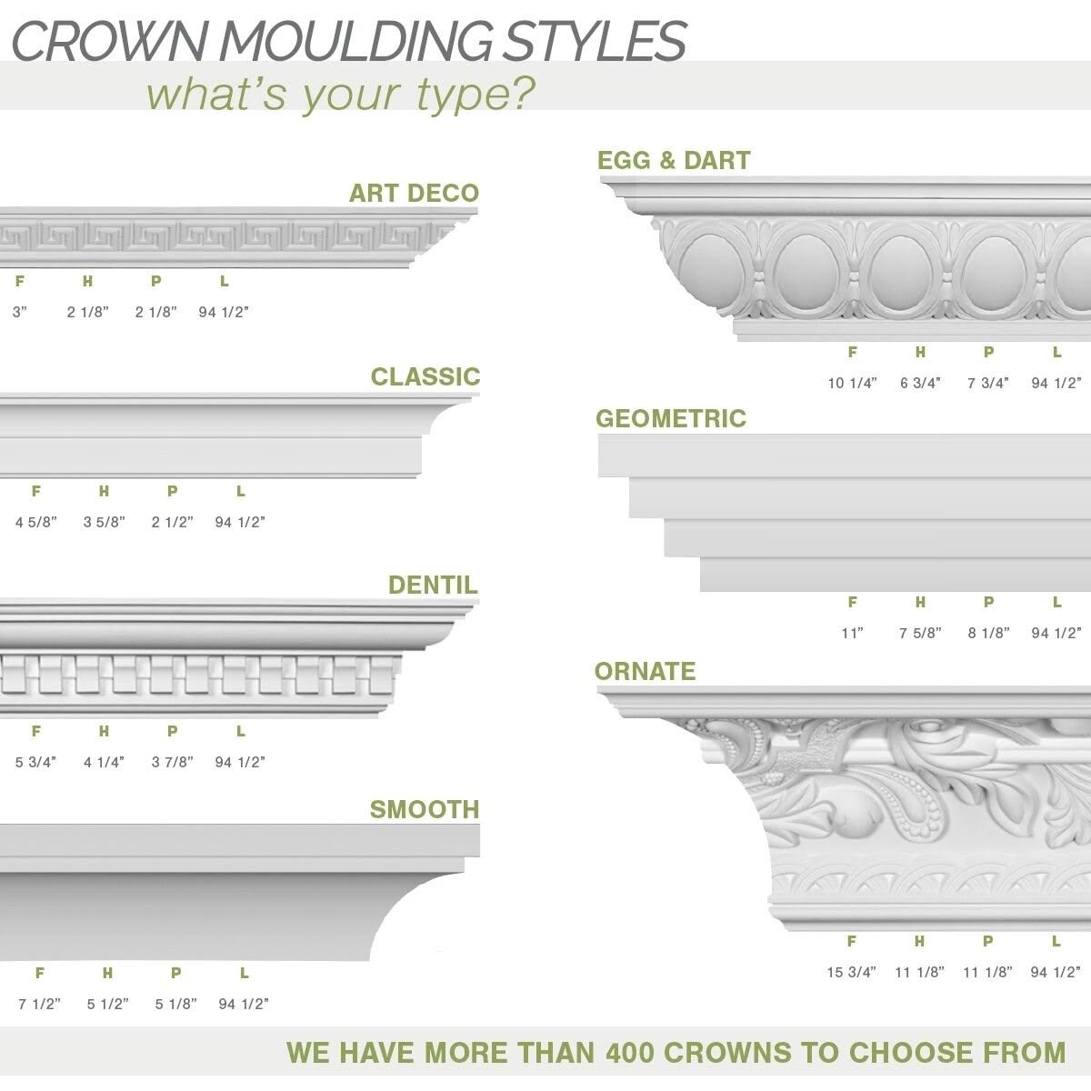 Classic Smooth Crown Moulding F552