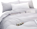 Gray White Striped 100% Cotton Duvet Cover Set, California King Size E448082
