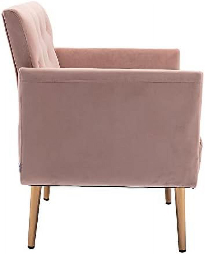 Pink Velvet Single Sofa Arm Chair with Metal Legs V688