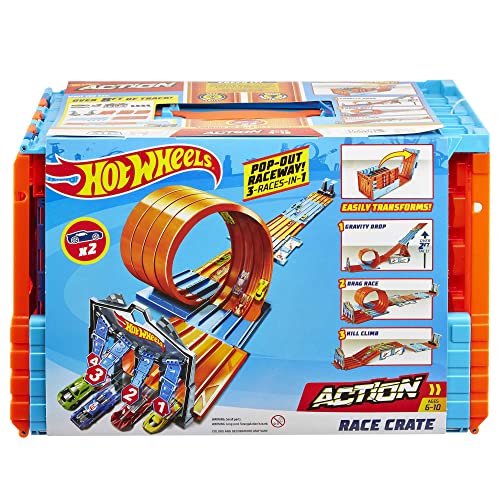Toy Car Track Set with 2 Cars in 1:64 Scale O968