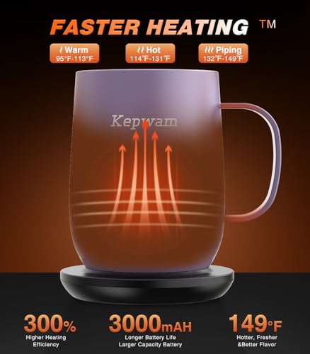16oz Self Heating Coffee Mug with Temperature Control N95720