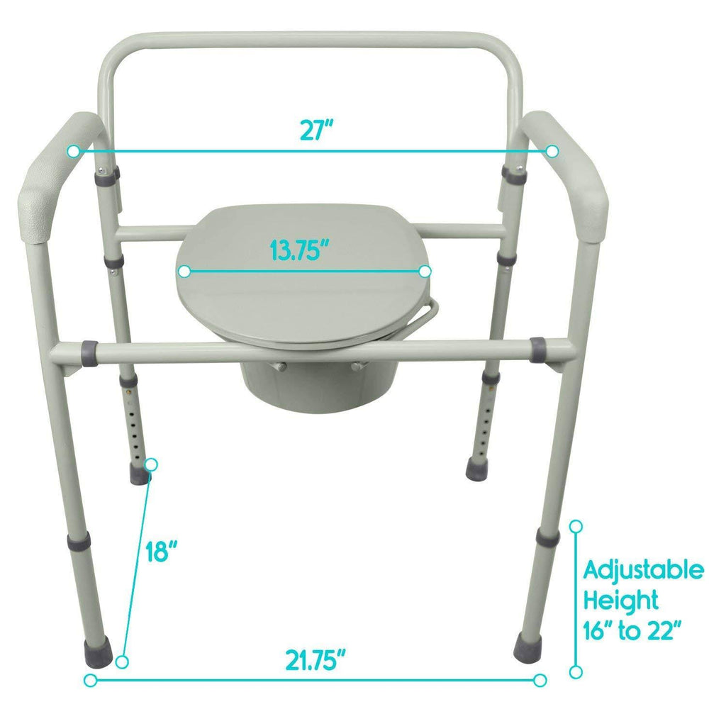 3 in 1 Extra Wide Folding Commode Chair H69483