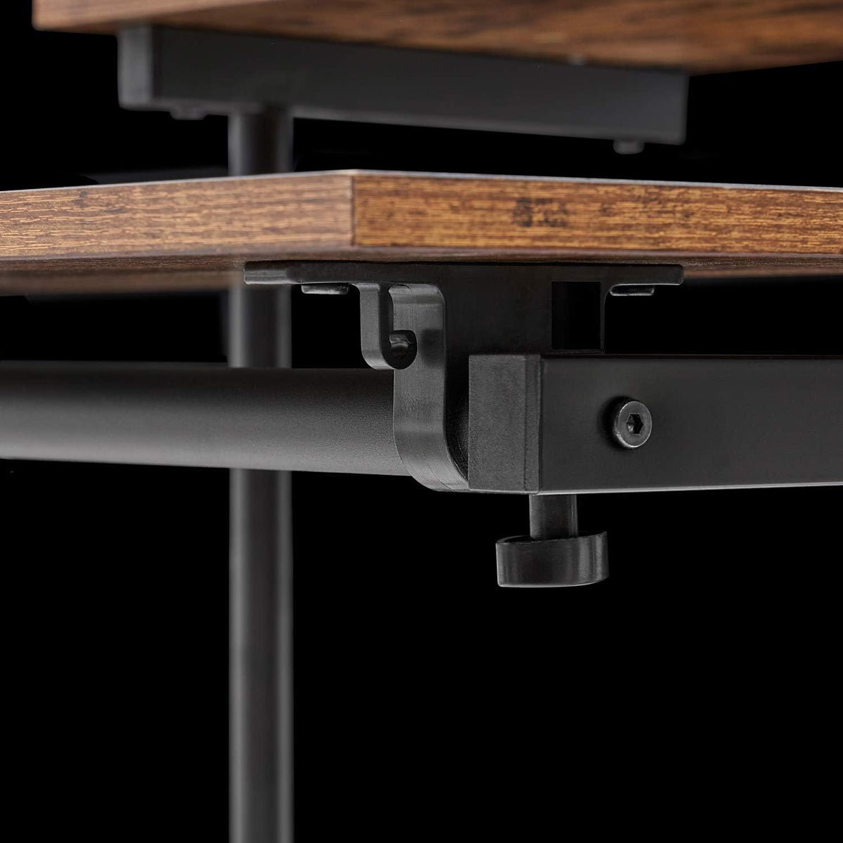 Black Wood Grain Adjustable Height Standing Desk Q96881