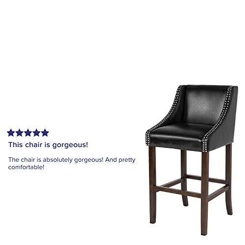 2 Pk. Walnut Barstool with Black Leather A625