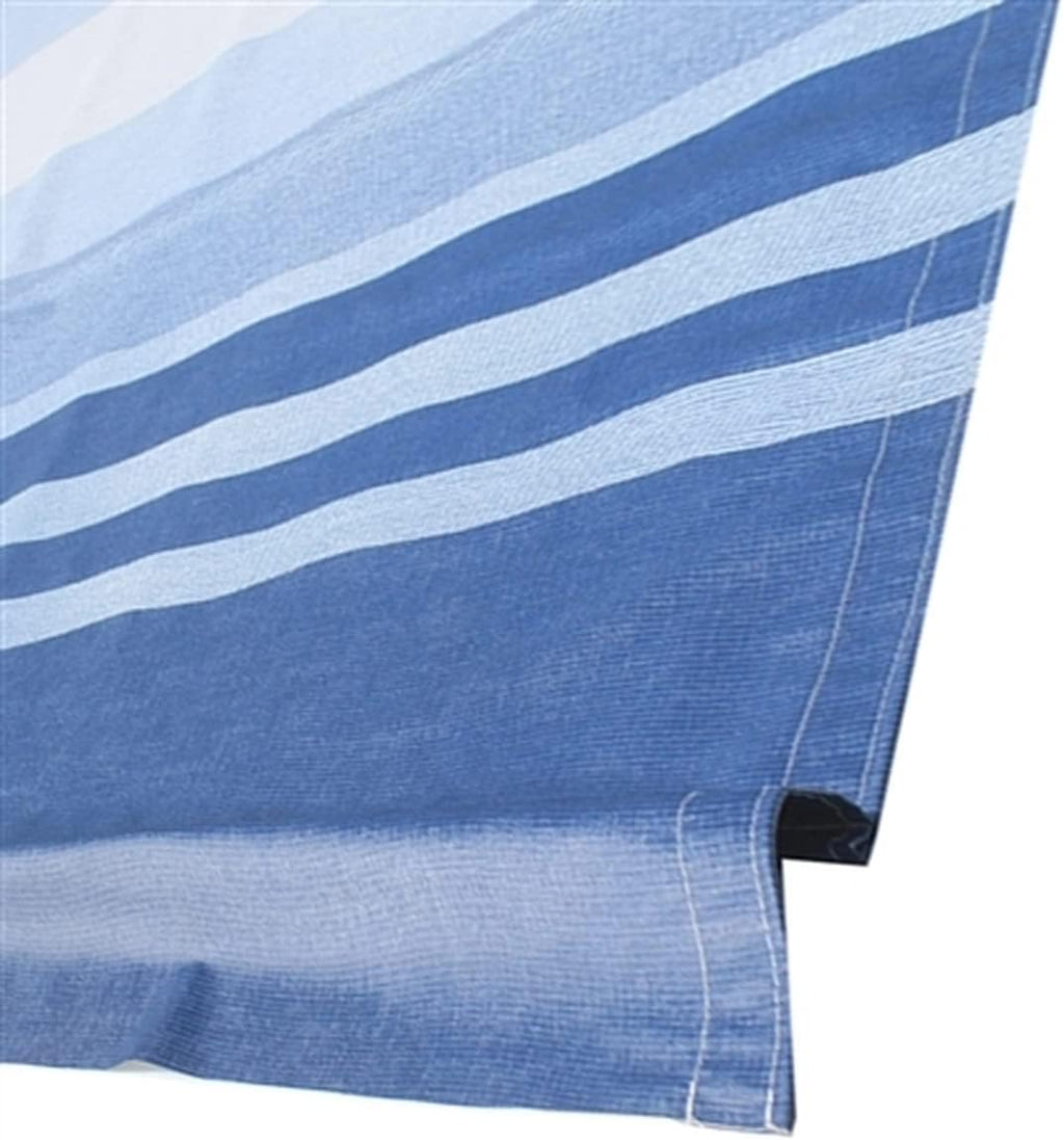 12x8 Feet Polyester RV Awning Fabric Replacement Blue/White Stripes L724006