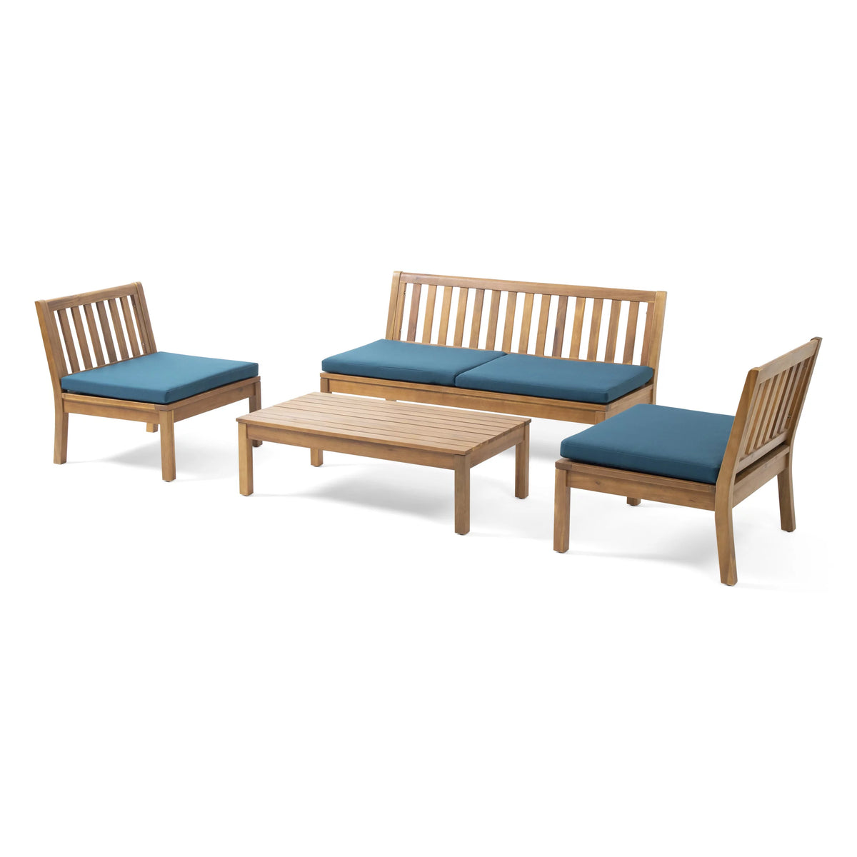 Acacia Wood Chat Set with Coffee Table F342154