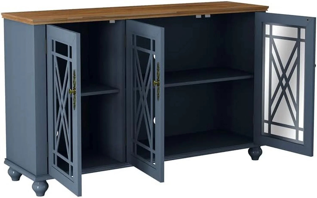 Vintage Wood Kitchen Accent Buffet Sideboard Cabinet O237