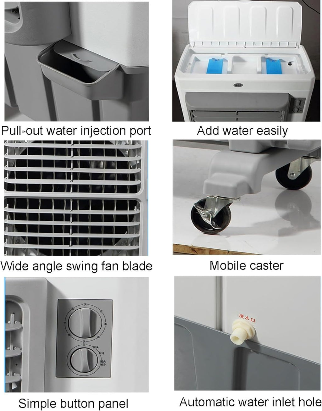 Commercial Evaporative Air Cooler Fan, 3-in-1 Swamp Cooler with 120L Water Tank, 3 Speeds U17836