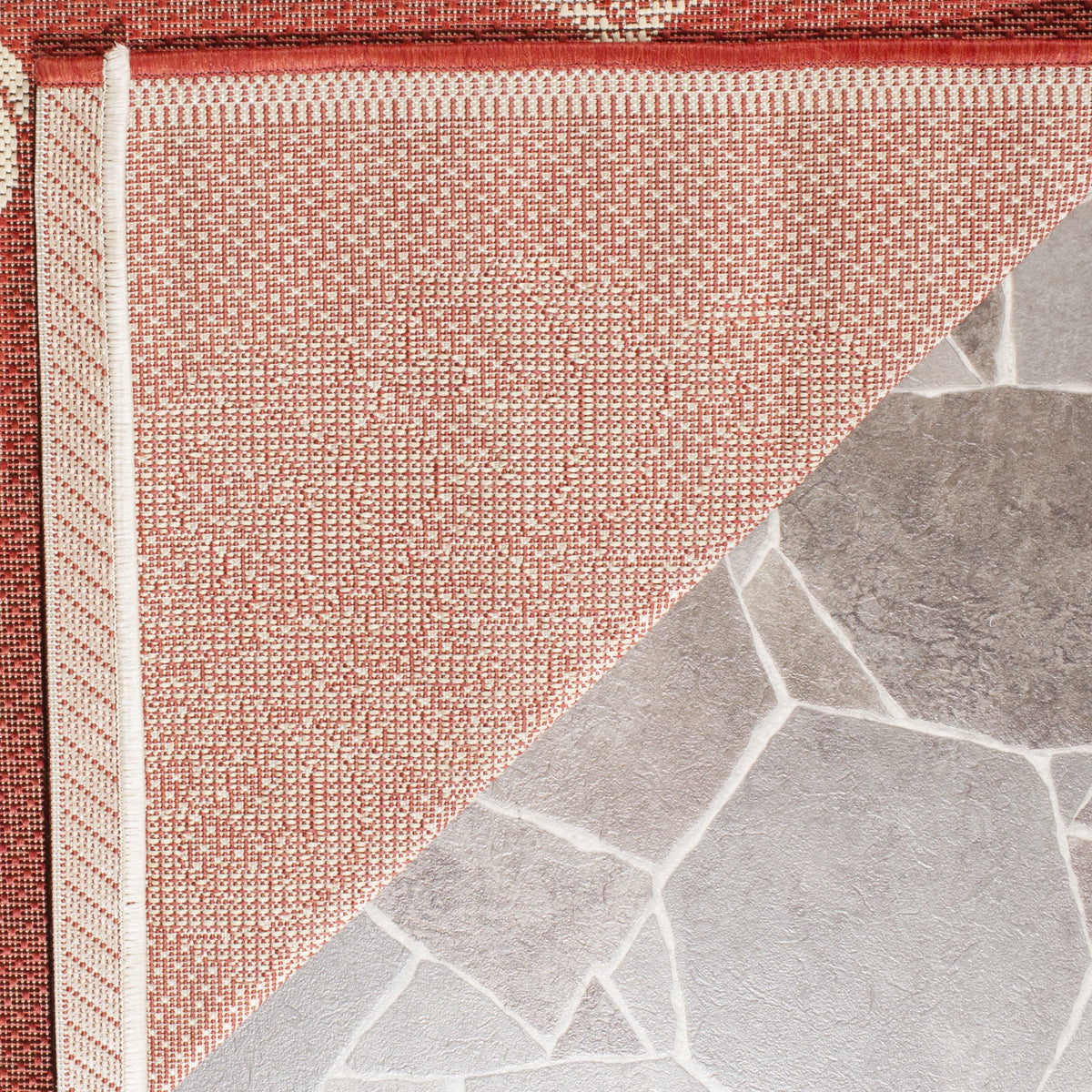 9' x 12' Red/Natural Geometric Medallion Area Rug C371602