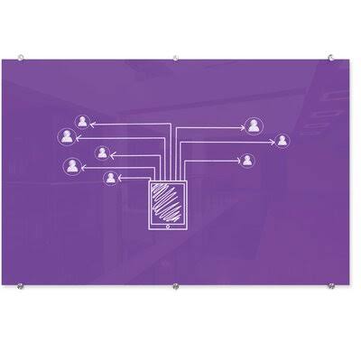 Magnetic Glass Dry Erase Whiteboard, 4x6 Purple Z251