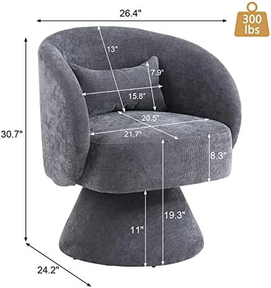 Linen Upholstered Swivel Accent Chair Set of 2 G788