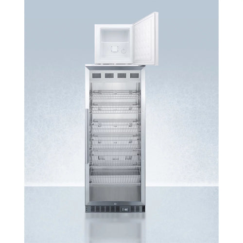 12.4 cu. ft. Stacked Glass Door Refrigerator with Freezer D857