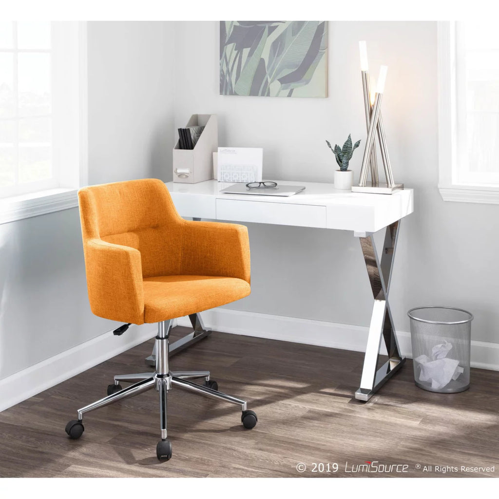 Adjustable Orange Metal Fabric Office Chair W9031