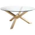 72" Round Glass Top Dining Table F117