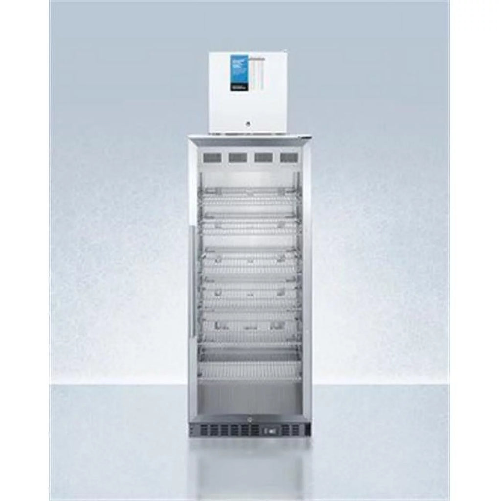 12.4 cu. ft. Stacked Glass Door Refrigerator with Freezer D857