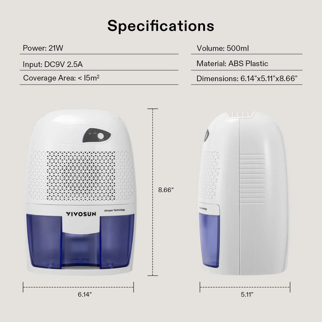 Electric Mini Dehumidifier with 500ML Water Tank N6545