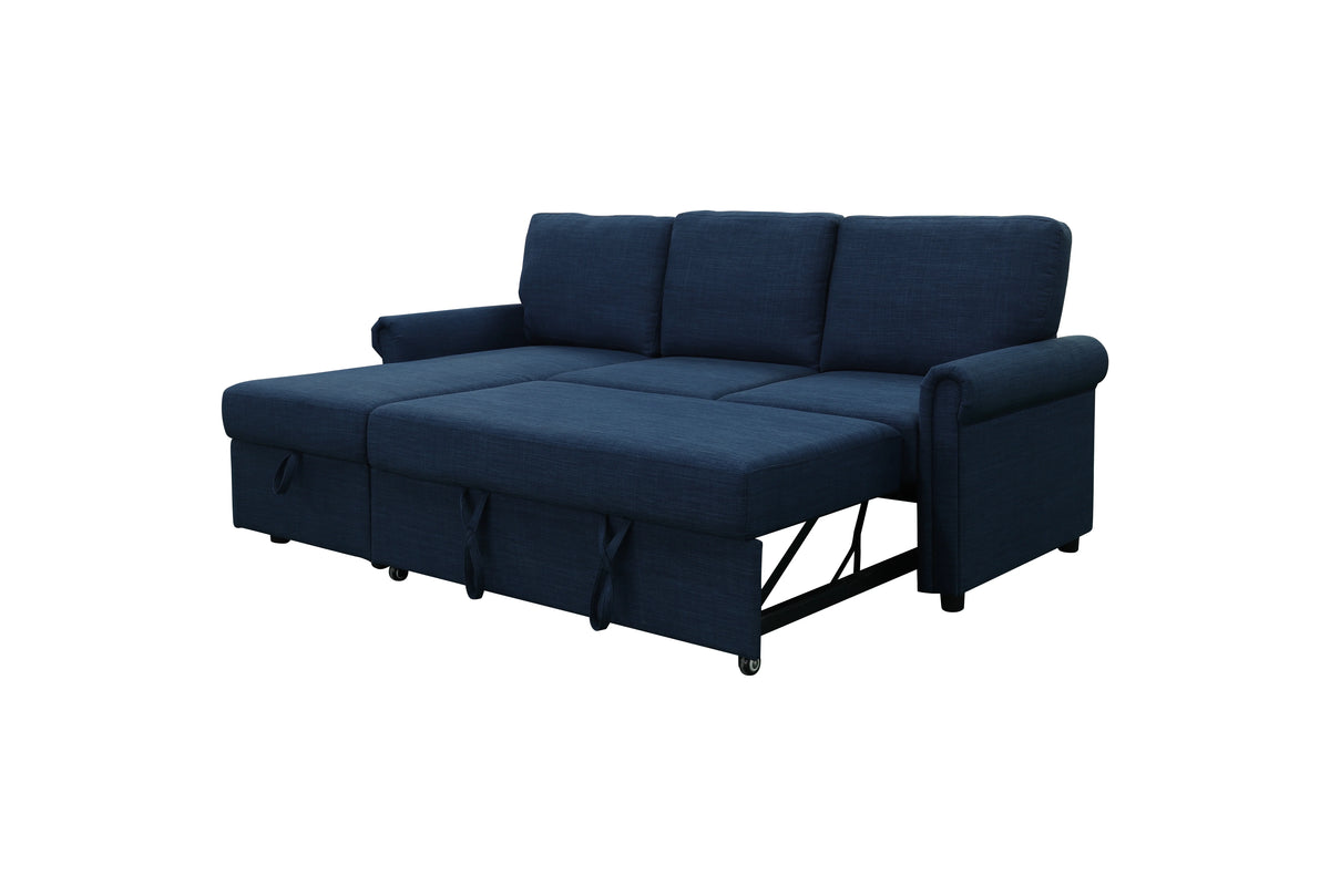 Navy Blue Storage Sofa Bed Reversible Sectional B2094