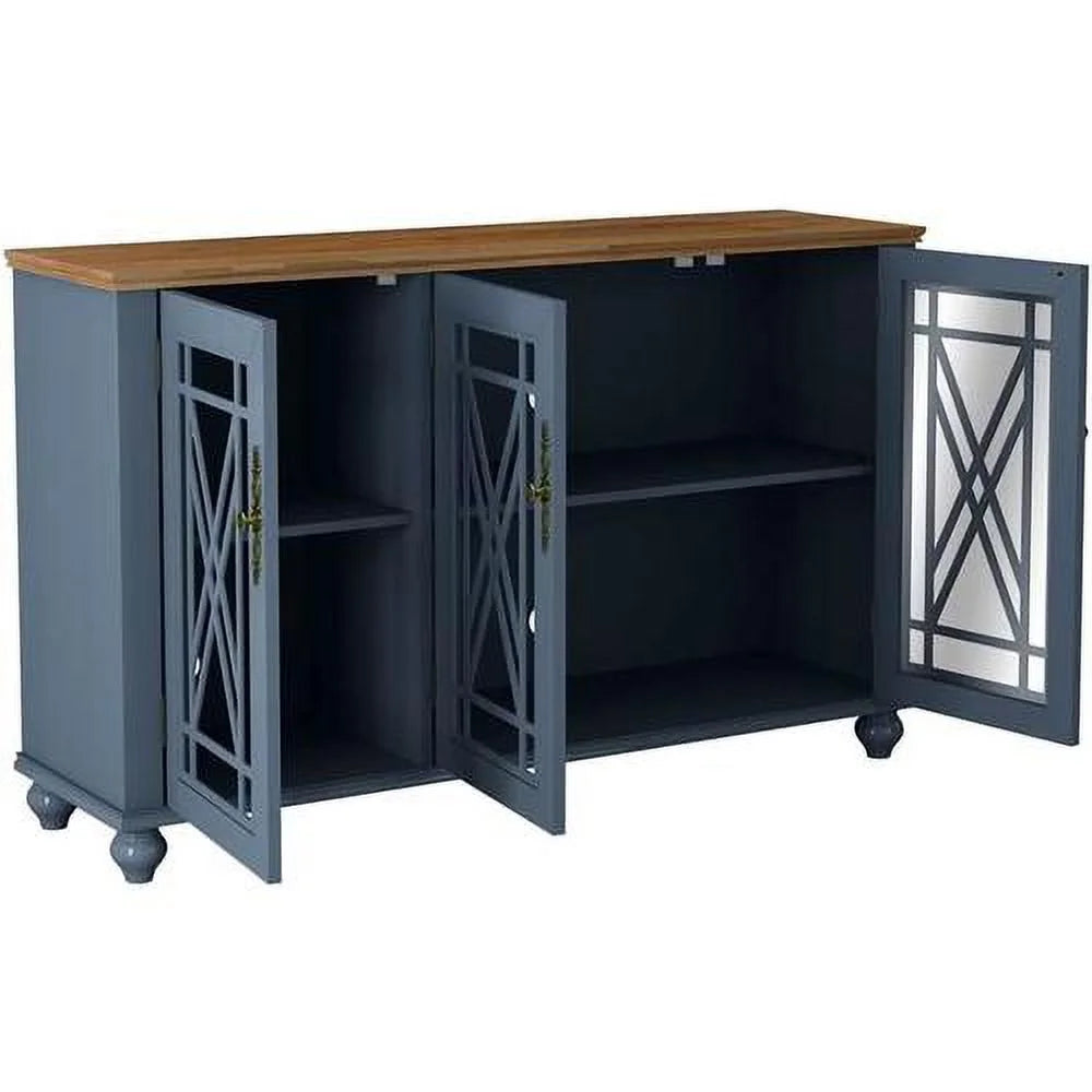 Vintage Wood Kitchen Accent Buffet Sideboard Cabinet O237