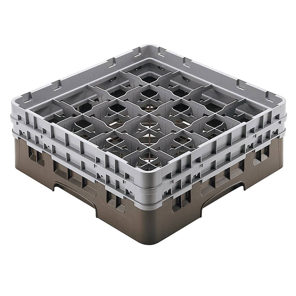 16 Compartment Full Size Glass Rack with 2 Extenders Q699