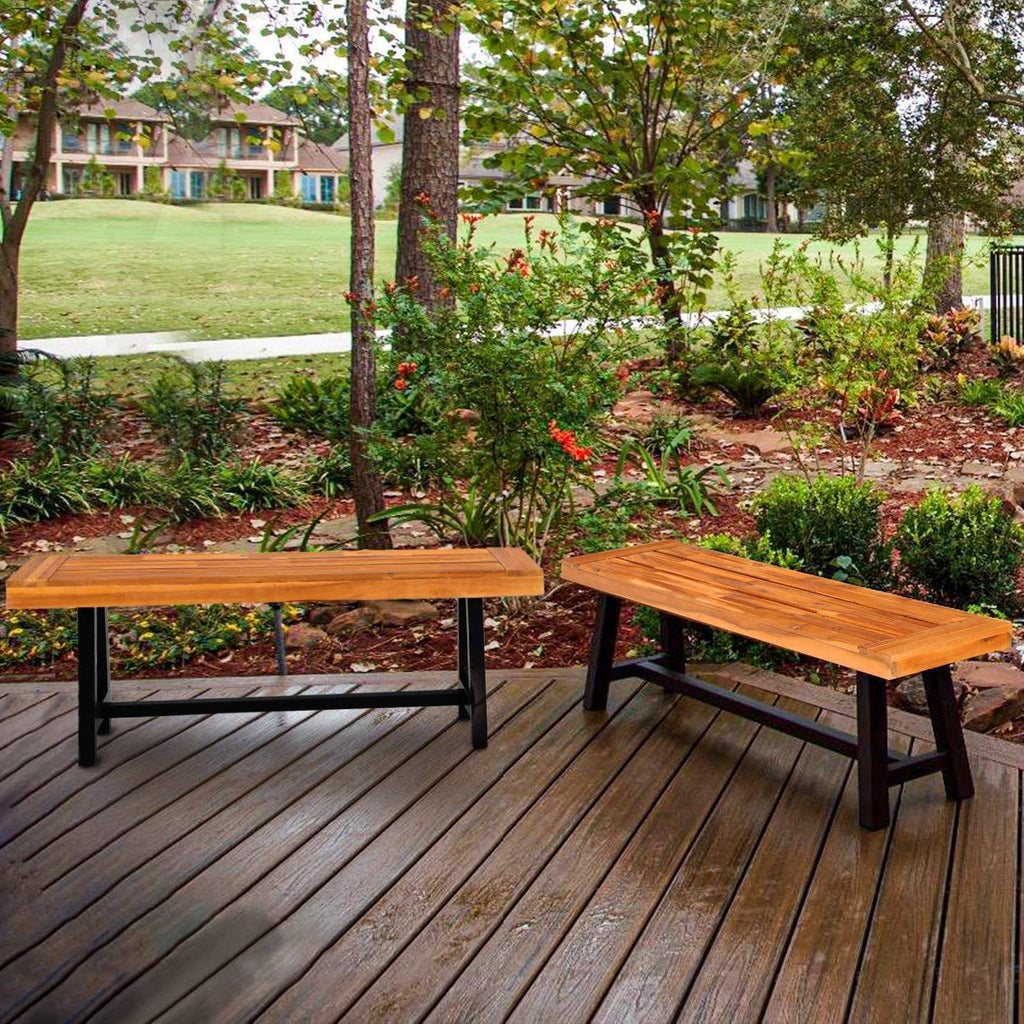 2pc 63x22 Acacia Wood Benches D1501