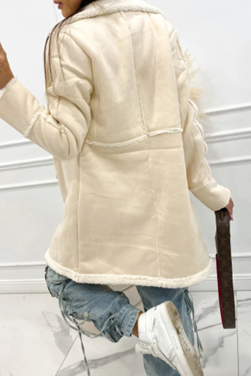 Solid Patchwork Pocket Half A Turtleneck Outerwear E142