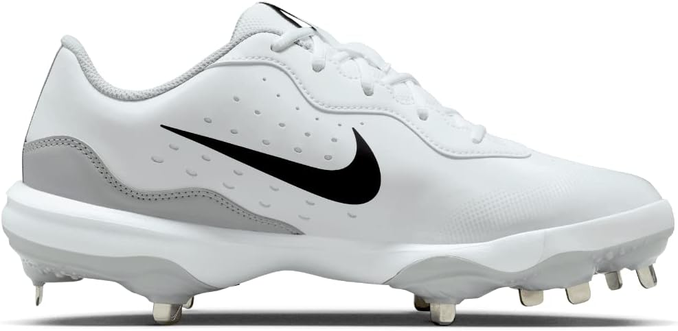 White Gray Size 8 Medium Baseball Cleats O9468
