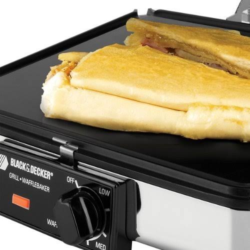 Compact Nonstick 3-in-1 Indoor Grill/Griddler & Waffle Maker with Chrome Housing G4682