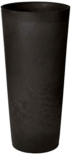 Black Tall Round Planter, 13 by 13 by 28-Inch R629764