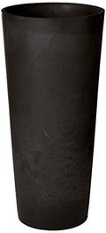 Black Tall Round Planter, 13 by 13 by 28-Inch R629764
