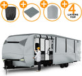 Gray Windproof Travel Trailer RV Snow Cover with Jack Cover & Patch Kit D3155