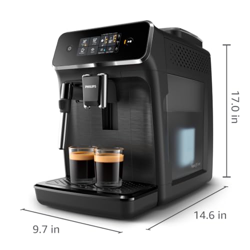 Black Fully Automatic Espresso Machine with Ceramic Grinder J8458