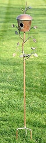 Large Copper Colored Birdhouse Garden Stakes L527