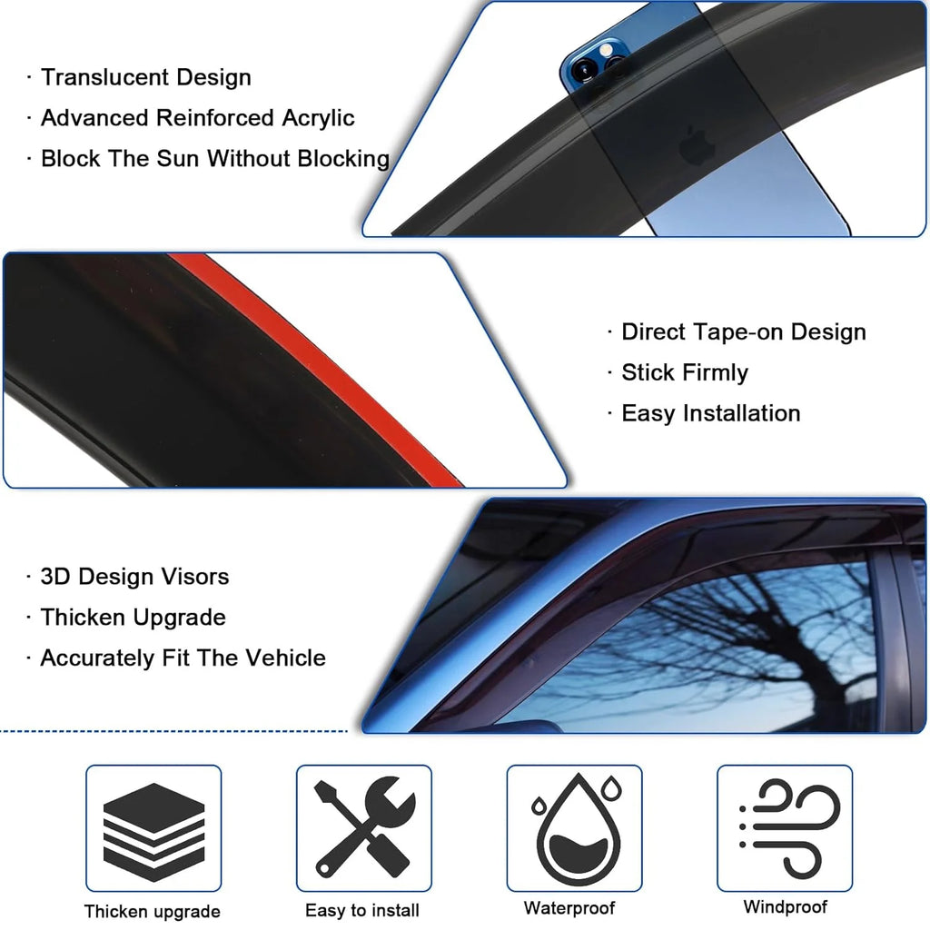 4Pcs Car Window Visors for 2019-2023 Toyota RAV4 P613040