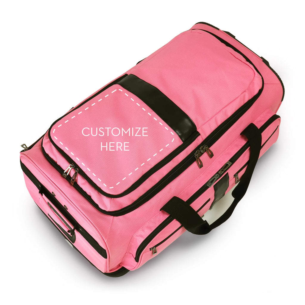 Pink/Black 28 inch Collapsible Duffel with Wheels K29798