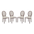 Beige Fabric Wood Dining Chair Set of Four W661568