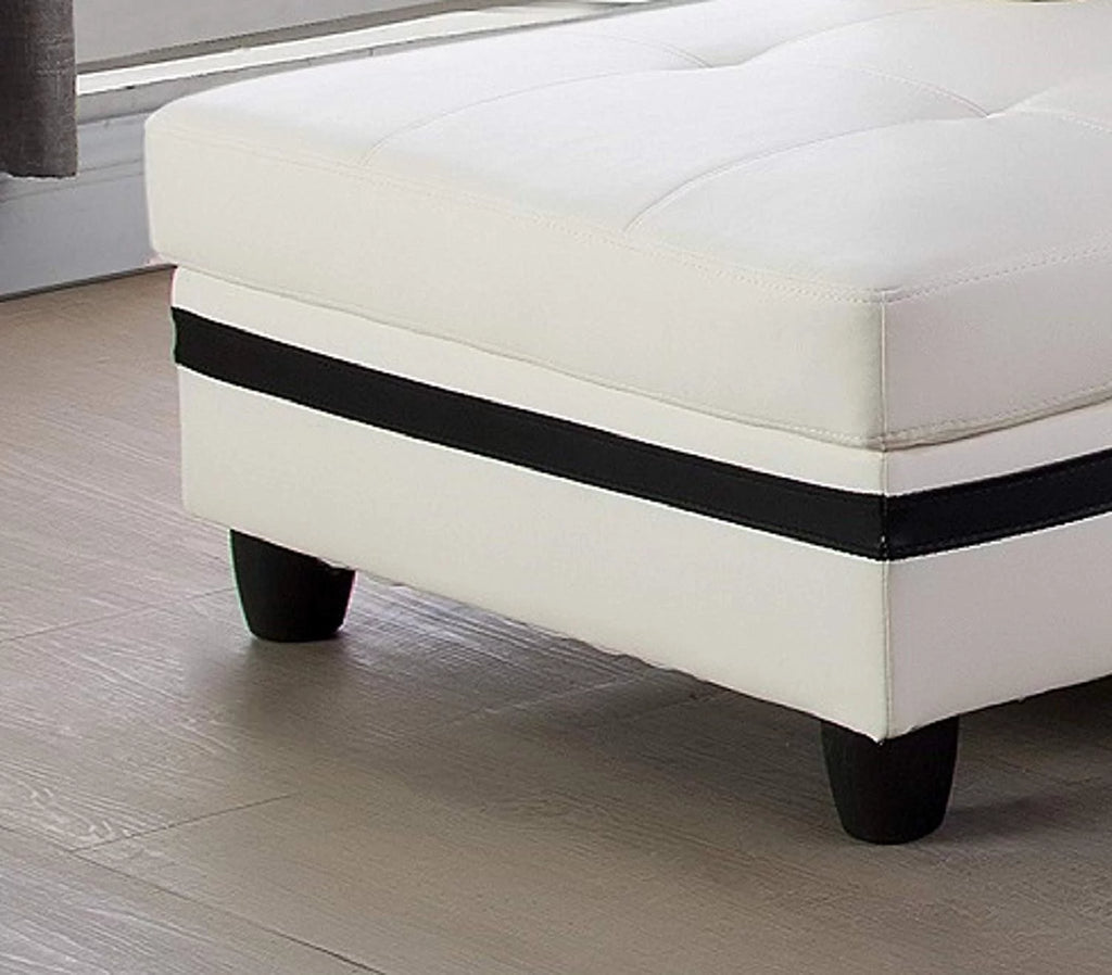 Cream White Black Stripe Left Hand Facing Sectional Sofa Set Y604000