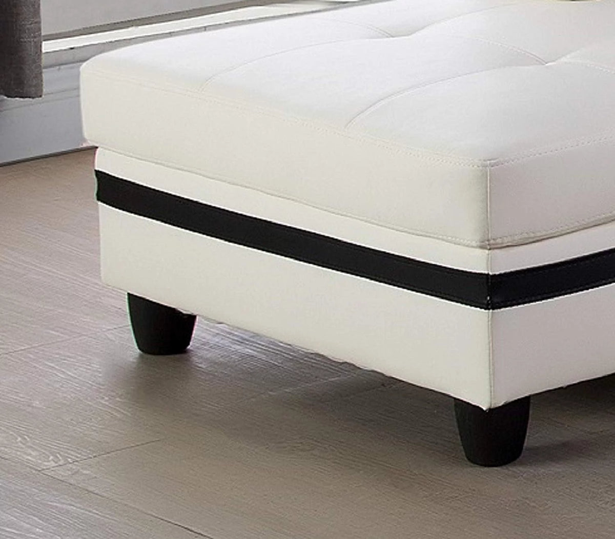 Cream White Black Stripe Left Hand Facing Sectional Sofa Set Y604000