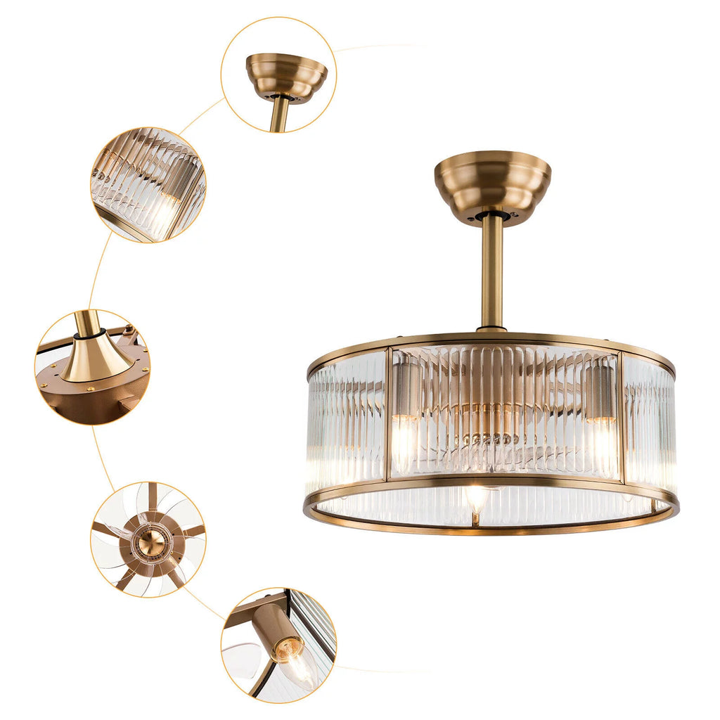 18inch Caged Ceiling Fan Light with Remote Control Q997870