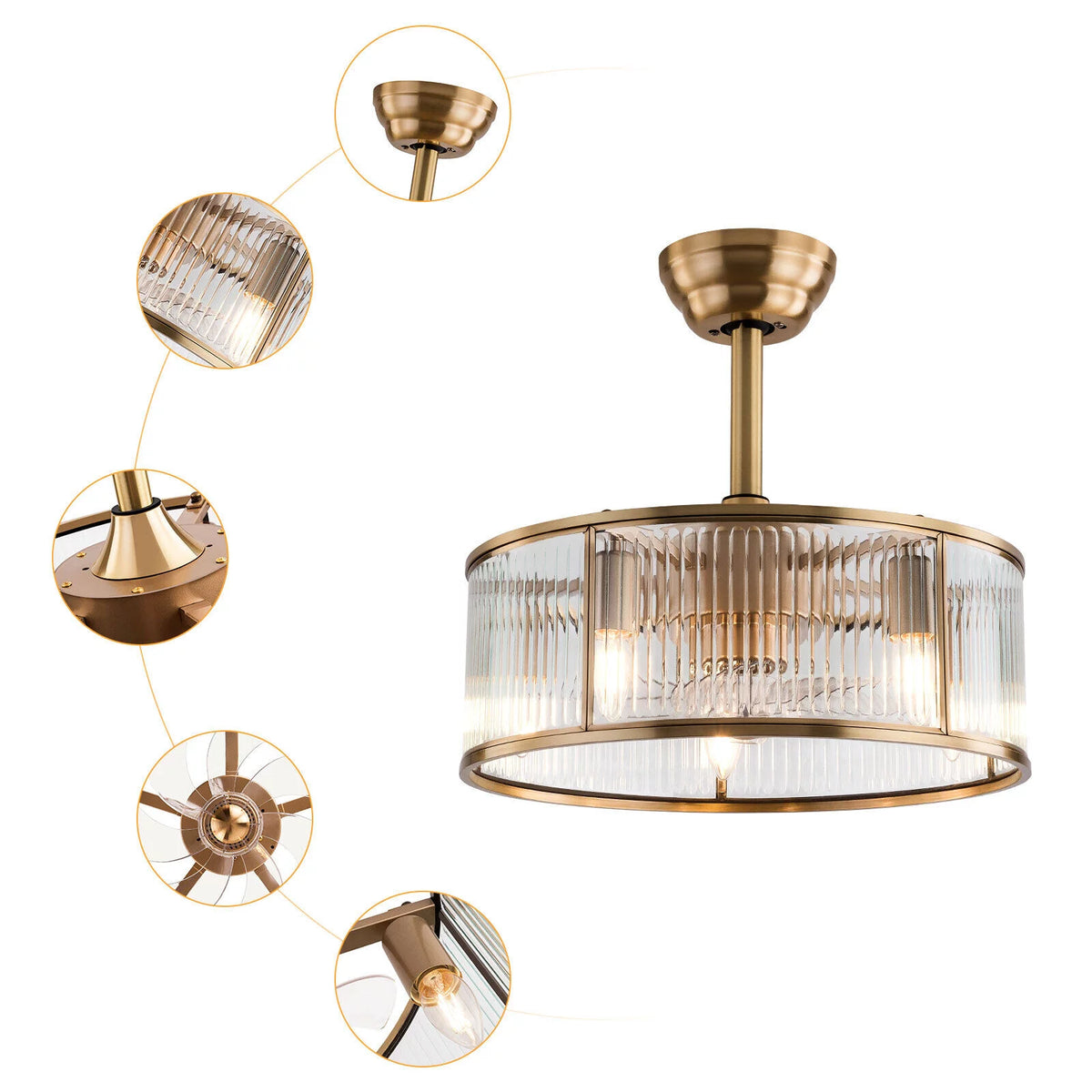 18inch Caged Ceiling Fan Light with Remote Control Q997870