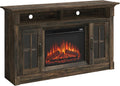 Fireplace Credenza, Carbon Oak Finish E870740