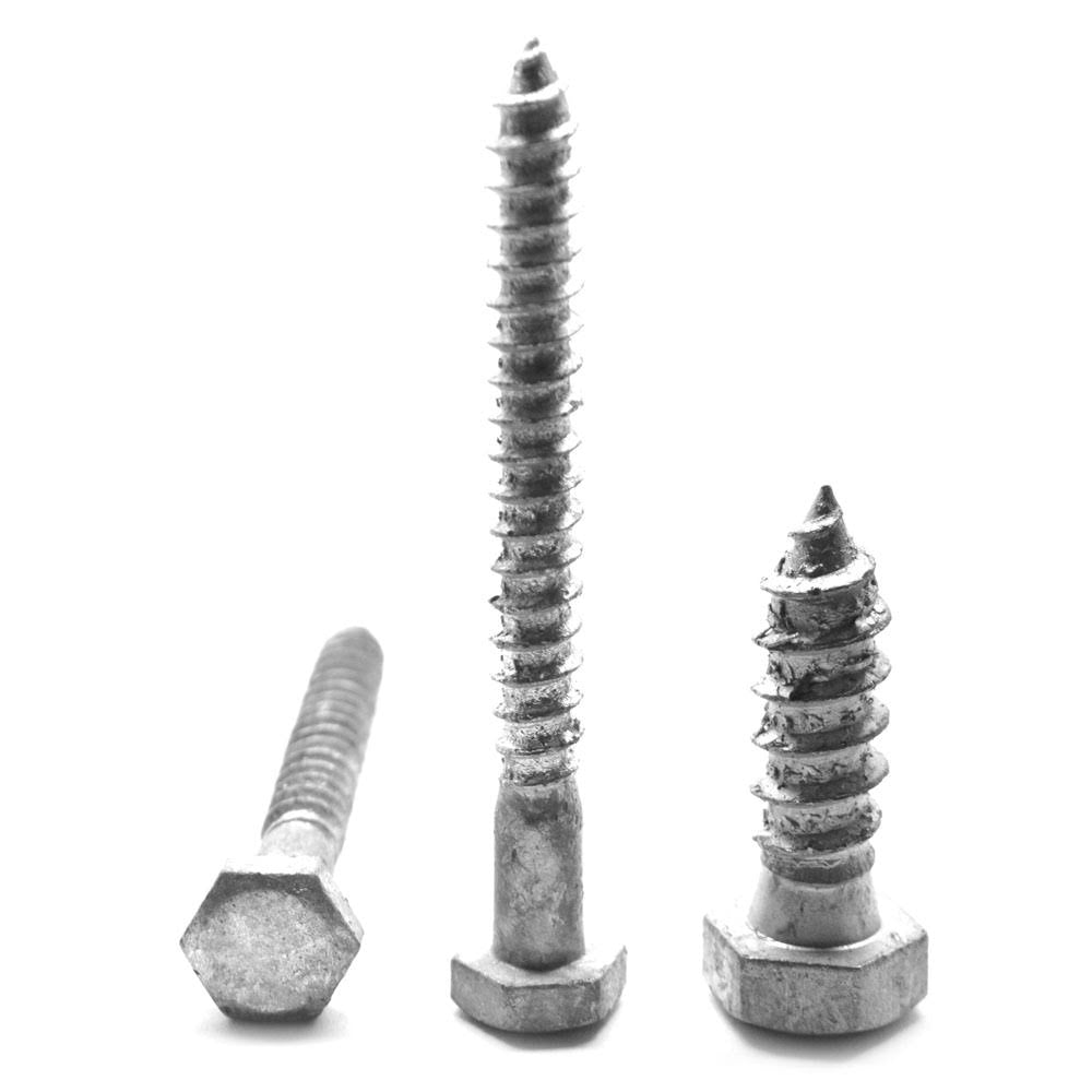 Hex Lag Screw Low Carbon Steel Hot Dip Galvanized Pk 100 F806548