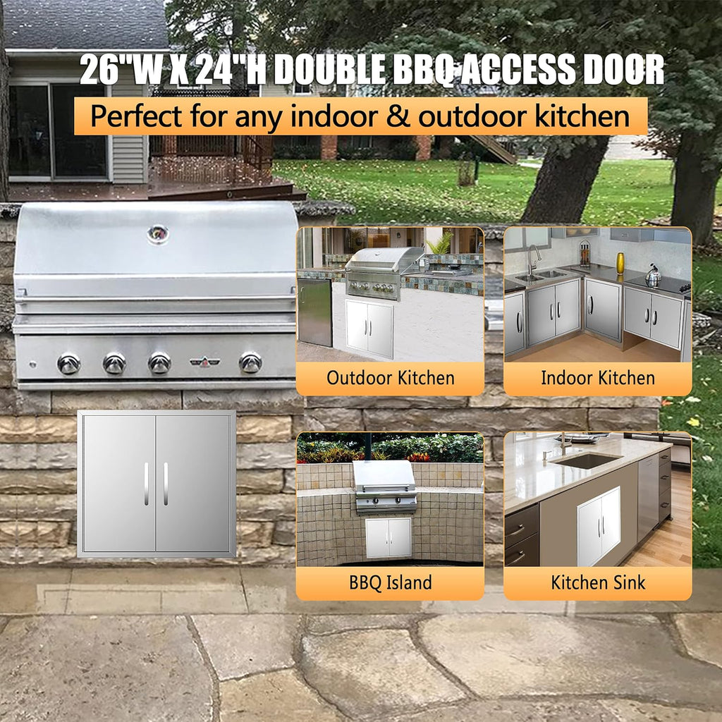 Double Stainless Steel BBQ Access Door Z36963