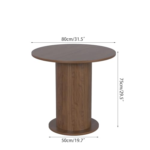Round Dining Table for 2 with Wood Strip Base C911